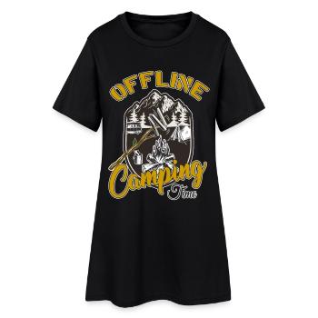 Outdoor - Frauen T-Shirt-Kleid - Schwarz - Vorne