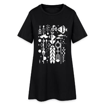 Silhouette de pêche - Robe T-shirt Femme - noir - Devant