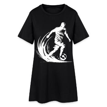 Fußballspieler Grafik - Frauen T-Shirt-Kleid - Schwarz - Vorne