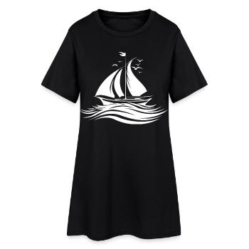 Croquis de navigation - Robe T-shirt Femme - noir - Devant