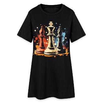 Graffiti de l’évêque et du roi des échecs - Robe T-shirt Femme - noir - Devant