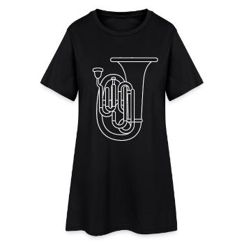 Tuba Line Art - Women’s T-Shirt Dress - black - Front