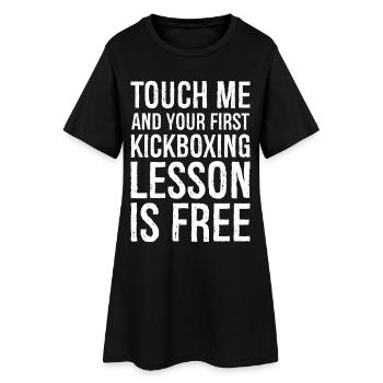 Touch Me et votre première leçon de kickboxing est gratuite - Robe T-shirt Femme - noir - Devant
