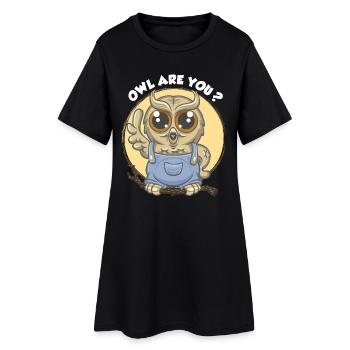 Owl are you ? - Robe T-shirt Femme - noir - Devant