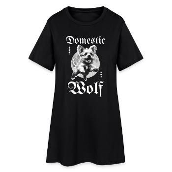 Loup domestique – Chien gothique avec lune - Robe T-shirt Femme - noir - Devant