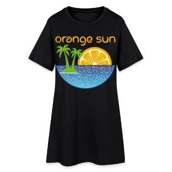Soleil orange - Robe T-shirt Femme - noir - Devant