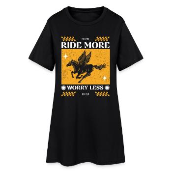 Roulez plus, sans souci – Pegasus Retro Design - Robe T-shirt Femme - noir - Devant