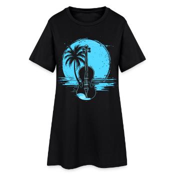 Graphisme violon - Robe T-shirt Femme - noir - Devant