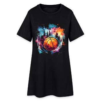 Basketball Artwork - Women’s T-Shirt Dress - black - Front