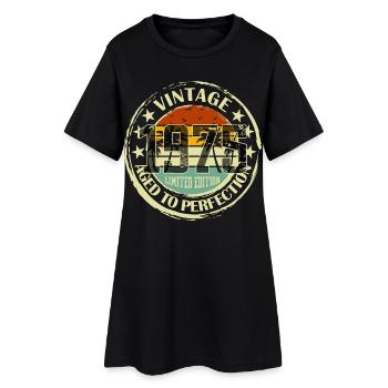 Vintage Qualité 1975 Cadeau de fête d’anniversaire - Robe T-shirt Femme - noir - Devant