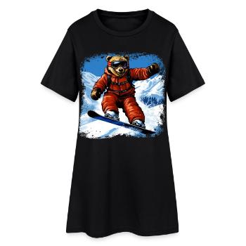 Ours Planche à neige - Robe T-shirt Femme - noir - Devant