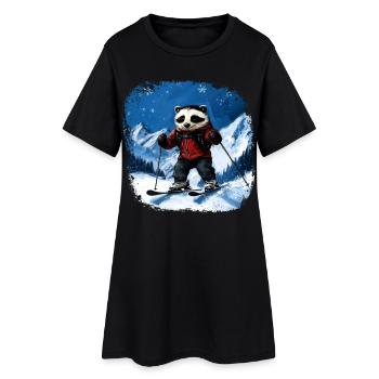 Skieur Badger - Robe T-shirt Femme - noir - Devant