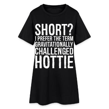court Je préfère le terme gravitationnellement défié - Robe T-shirt Femme - noir - Devant