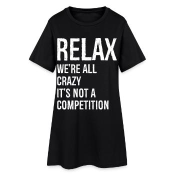 Relax On est tous fous - Robe T-shirt Femme - noir - Devant