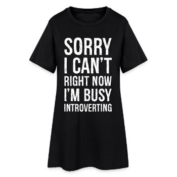 désolé je ne peux pas pour l’instant je suis occupé - Robe T-shirt Femme - noir - Devant