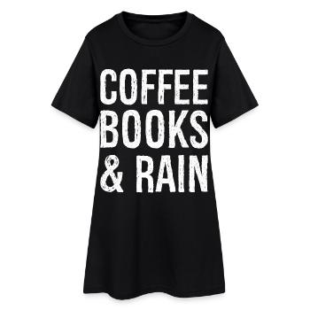 café livres pluie - Robe T-shirt Femme - noir - Devant