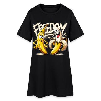 Cadeau banane liberté - Robe T-shirt Femme - noir - Devant