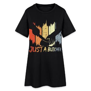 Drôle de boucher - Robe T-shirt Femme - noir - Devant
