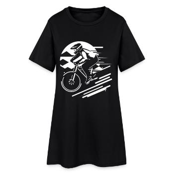 Mountainbike - Frauen T-Shirt-Kleid - Schwarz - Vorne