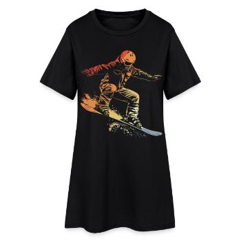 Snowboarder Graphic Retro - Women’s T-Shirt Dress - black - Front