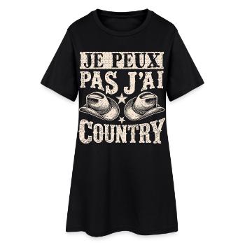 Je Peux Pas J'ai Country ,Vintage Humour Country - Robe T-shirt Femme - noir - Devant