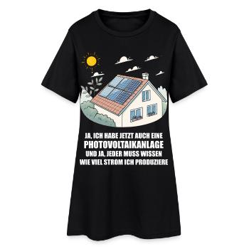 Photovoltaikanlage, Solarstrom, Sonnenenergie - Frauen T-Shirt-Kleid - Schwarz - Vorne