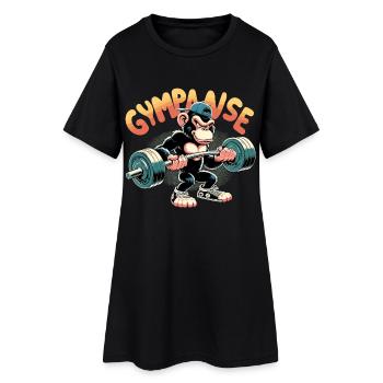 Gympanse Schimpanse witzig Gym Kraftsport Geschenk - Frauen T-Shirt-Kleid - Schwarz - Vorne