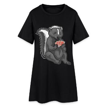 Skunk Poker Cartes de poker - Robe T-shirt Femme - noir - Devant