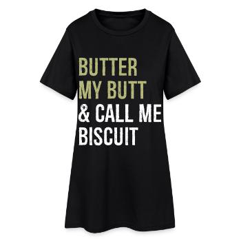beurre-moi les fesses et appelez-moi biscuit - Robe T-shirt Femme - noir - Devant