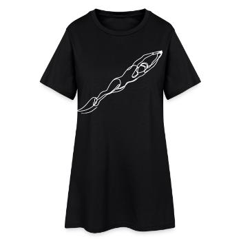 Swimmer Woman Drawing - Women’s T-Shirt Dress - black - Front