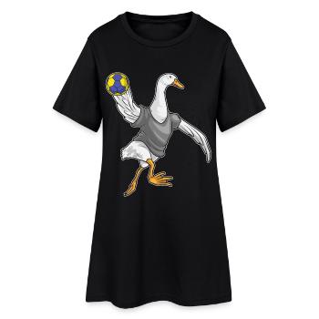 Canard Handball Joueur Handball - Robe T-shirt Femme - noir - Devant