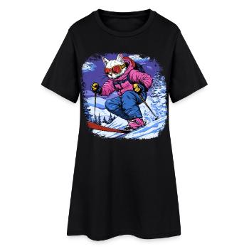 Skis de télémark Cats - Robe T-shirt Femme - noir - Devant