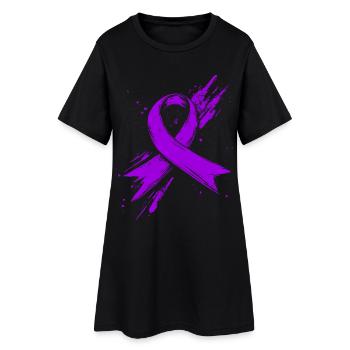 Violet Sensibilisation au Cancer Arc Violet - Robe T-shirt Femme - noir - Devant