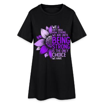Sensibilisation au cancer Tournesol Motivation Cadeau - Robe T-shirt Femme - noir - Devant