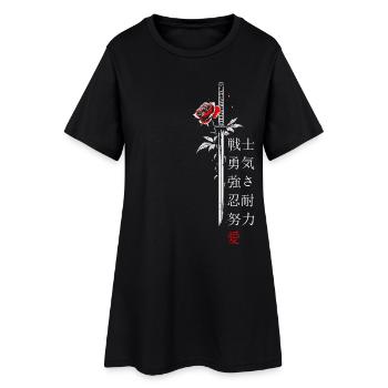 Épée Rose Japon personnages cadeau - Robe T-shirt Femme - noir - Devant