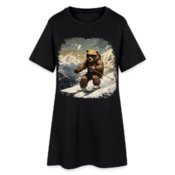 Ski d’ours - Robe T-shirt Femme - noir - Devant