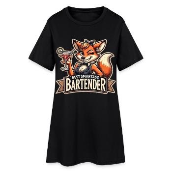 Bartender Barmaid Vixen Fox Gift - Women’s T-Shirt Dress - black - Front