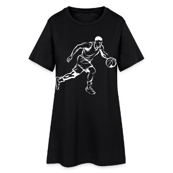Basket-ball garçon graphique - Robe T-shirt Femme - noir - Devant