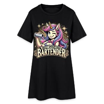 Bartender Barmaid Unicorn Gift - Women’s T-Shirt Dress - black - Front
