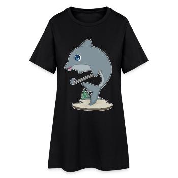 Dolphin Bâton de hockey sur gazon - Robe T-shirt Femme - noir - Devant