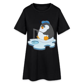 Canne à pêche Penguin Angler Canne à pêche - Robe T-shirt Femme - noir - Devant