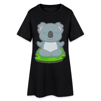 Koala Yoga Fitness Meditation - Frauen T-Shirt-Kleid - Schwarz - Vorne