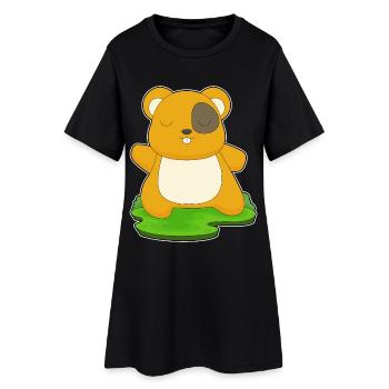 Hamster Yoga Fitness Gymnastik - Frauen T-Shirt-Kleid - Schwarz - Vorne