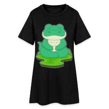 Krokodil Yoga Fitness Meditation - Frauen T-Shirt-Kleid - Schwarz - Vorne