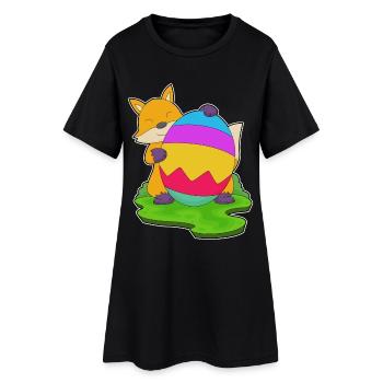 Oeuf de Pâques Fox - Robe T-shirt Femme - noir - Devant