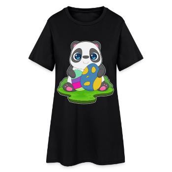 Panda Ostern Ostereier - Frauen T-Shirt-Kleid - Schwarz - Vorne