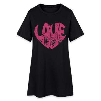 Groovy Love Heart Retro Love Cadeau de la Saint-Valentin - Robe T-shirt Femme - noir - Devant