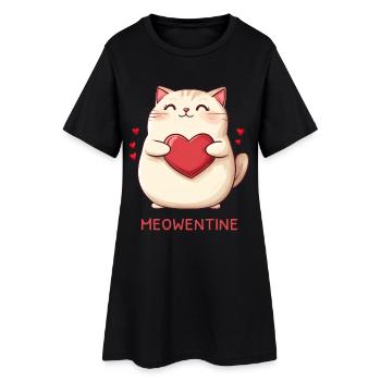 Meowentine Cat Heart Love Cadeau de la Saint-Valentin - Robe T-shirt Femme - noir - Devant