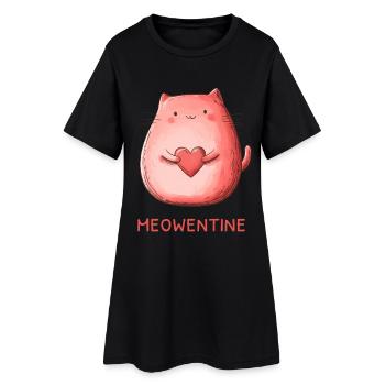 Meowentine Heart Cat Love Cadeau de la Saint-Valentin - Robe T-shirt Femme - noir - Devant