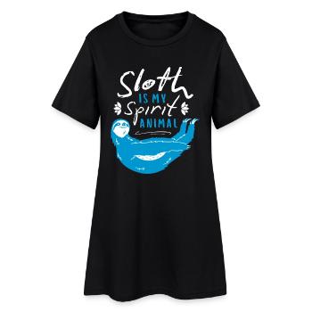 Sloth Spirit Animal – Chill & Relax - Women’s T-Shirt Dress - black - Front